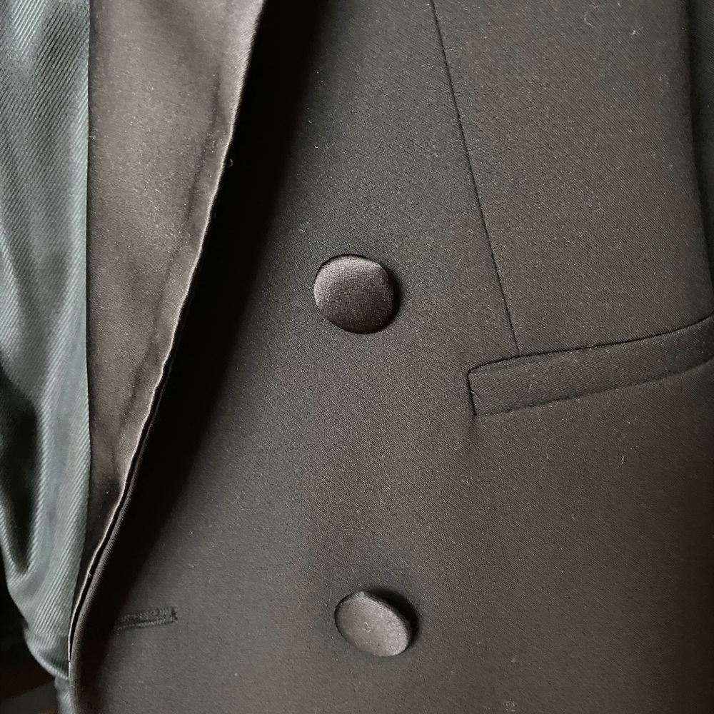 Double breasted tuxedo blazer